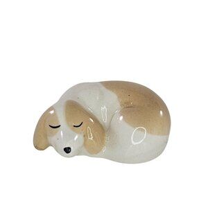 Vintage Szeiler England Puppy Dog Sleeping Miniature Figurine